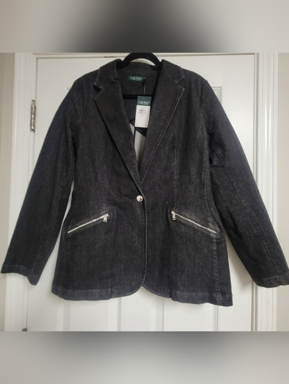 Lauren Ralph Lauren NWT Denim Blazer Jacket Size 16.
